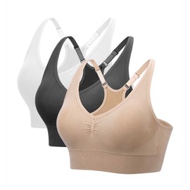 Coobie Seamless Fusion Racer Back Sports Bra for Women, 3 Pack Multicolor, One Size