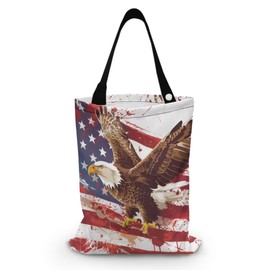Pirexcny Eagle Car Trash Can for Back Seat American Flag Car Garbage Bag for Front Seat Foldable Trash Bin Container Storage Car Decorative Gift for Birthday