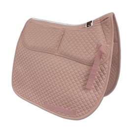 ECP Equine Comfort Products Contoured Correction Dressage Saddle Pad with Adjustable Memory Foam Shims, Quilted Poly-Cotton Design, Pressure Relief for Horses with Swayback or Muscle Loss, Pale Peach