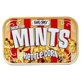 Big Sky Sugar Free Mints Kettlecorn| Sugarfree, No Artificial Colors or Flavors | Kosher Certified, Vegan, Gluten Free | Aspartame & Xylitol Free | 50 Count Tin (Pack of 6)