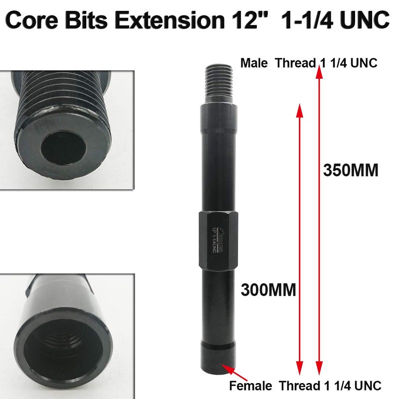 SHDIATOOL 12 Inch Extension Rod for Core Drill Bits with