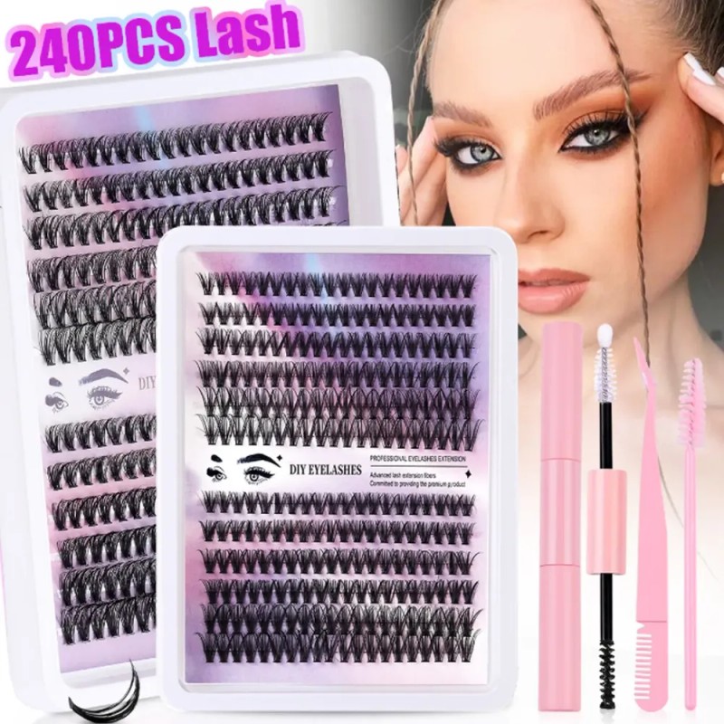 Kit De Extensión De Pestañas Diy Mink Racimos Pestañas Mix