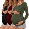 Ficerd 3 Pack Women's Maternity Tops Nursing Shirts for Breastfeeding