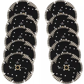 Stadea SBD104K 6" Diamond Saw Blade Continuous Turbo Dry Cut 8 MM Segments - 5-Inch, Pack of 10