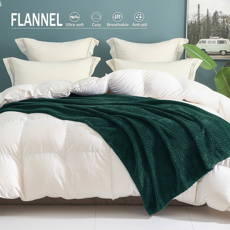 Exclusivo Mezcla Large Flannel Fleece Throw Blanket, 127x178 CM Sofa