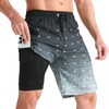zeetoo Mens Swim Trunks with Compression Liner 9" Inseam Quick