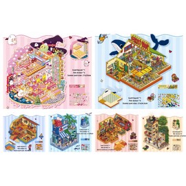 6 Sets Large Size 3D Miniature Scene Stickers,DIY House Sticker Therapy for Adult Cute 3D Cartoon Sticker Scenes for Adult Kids Relief Stress Pass The Time