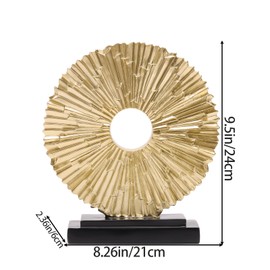 DOVDOV Gold Home Decor and Accessories, Round Geometric Statues, Unique Home Decor for Office Bookcase Room Coffee Table Console TV Stand Decor.