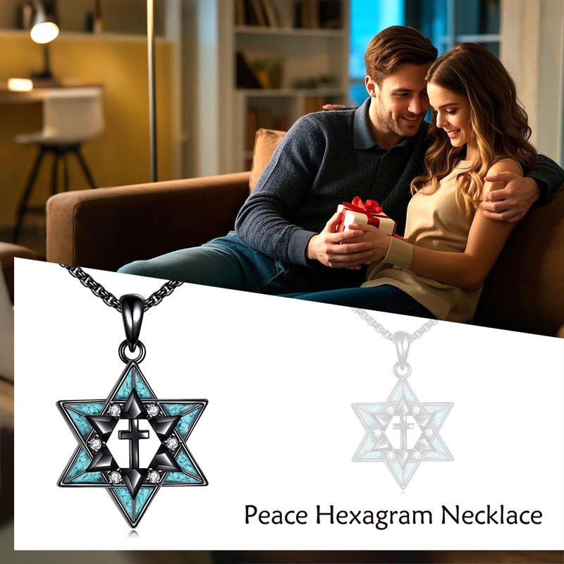 ONEFINITY Star Of David Necklace 925 Sterling Silver David Star