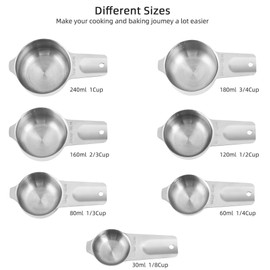 Measuring Cups Set,Stainless Steel Measuring Cups:Metal Measuring Cup Set of 7, Nesting Measuring Cups for Kitchen, Bakers Measuring Cups, Dry Measuring Cups & Measuring Cups For Liquid,Cooking&Baking