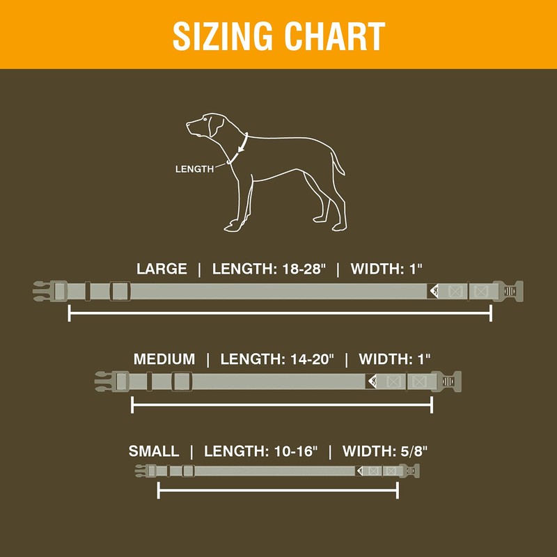 Browning Classic Preformance Webbing Pet Collar, Fully Adjustable, Available in