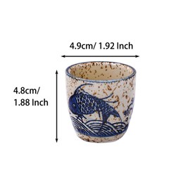 Swlthwen Porcelain Sake Cups of 6, Set of Cups for Japanese Wine Sake