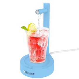 Desktop Water Dispenser for 5 Gallon Bottle, Mottinhill Portable Tabletop Electric Rechargeable Water Dispensers for 1-5 Gallon Jug for Home, Office, Camping, Outdoor, (Blue) Easy to Use