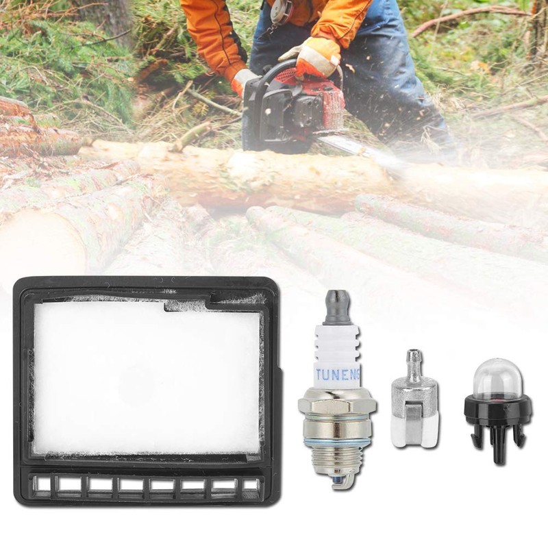Fdit Chainsaw Air Filter Fuel Filter with Sparking Plug Primer