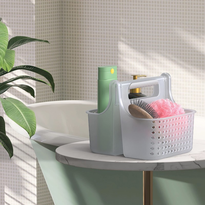 Brookstone Portable Shower Caddy Basket - BPA Free Hard Plastic