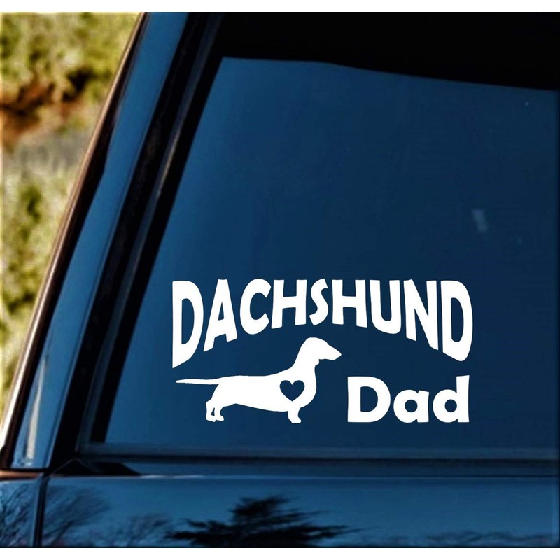 Dachshund Dad Decal Sticker for Car Window 8 Inch BG