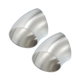 REPAIROCK OD 2" 45 Degree Mandrel Bend Exhaust Elbow Pipe Stainless Steel Bend Tube 20GA Wall Thickness Exhaust Piping Exhaust Pipe Elbow Modified Silver Tone 2pcs Auto Replacement Parts