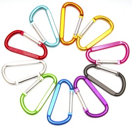 Carabiner Clip D-ring Aluminum Alloy Climber Lock Ring Key Ring Lock Ring Buckle, Used for Outdoor Camping, Fishing, RV Travel, Backpack (10 PCS 78mm)