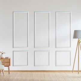 NOTASA Peel and Stick Wall Molding Kit, Accent Wall Panels for Interior Wall Decor with Double-Sided Tape, 3 Set Pre-Cut PS Wainscoting Panels (54 * 24 in)