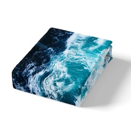 Feelyou Ocean Wave Bedding Set Ocean Sea Themed Comforter Cover for Kids Boys Girls Teens Hawaiian Beach Underwater Duvet Cover Breathable Bedspread Cover Blue Room Decor Quilt Cover Queen Size