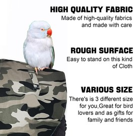 XQIGI Parrot Anti-Scratch Shoulder Poop Protector, Hang Bird Anklet Toys, Waterproof Pet Training Pad Diaper Protective Shawl for Parakeets Cockatiels Macaws Lovebirds Finches (Large,Grey)