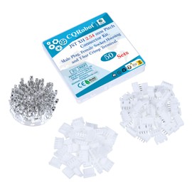 CQRobot JST XH 2.54mm Pitch 4-Pin Electronic IC Connectors Male Plugs, Female Sockets Housing and T Shape Crimp Terminal. 50 Sets/300 Pieces Wire to Board Adapter Cable Assembly.
