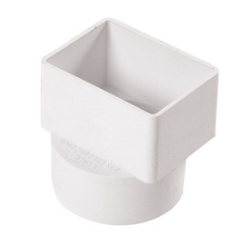 NDS 903 Styrene Downspout Adapter, 2-Inch by 3-Inch by 3-Inch, White Solvent