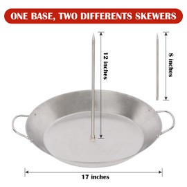 Mydracas Vertical Stainless Steel Skewer Brazilian Barbecue Skewer Stand Removable Grilling Meat Spit for Roasting Meat Steak Whole Chicken Sausage