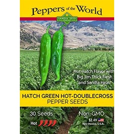 Hatch Green Hot Chile Seeds - 30 Seeds DoubleCross - New Mexico Flavor and Thick Flesh