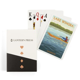 Lantern Press Madison, Wisconsin, Lake Wingra, Kayaker (52 Playing Cards, Poker Size Card Deck with Jokers)