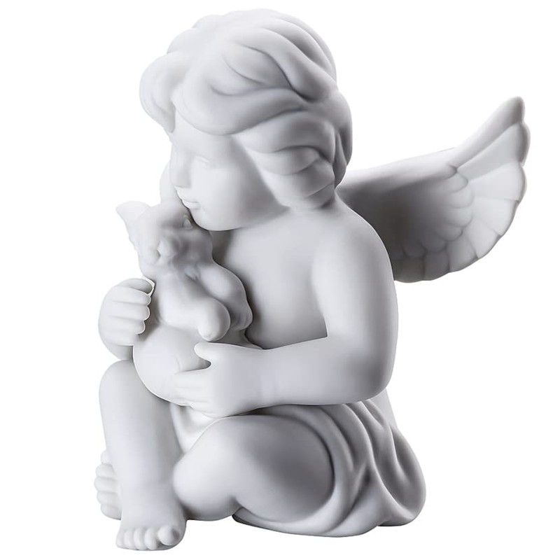 Angel Medium White Matt Angel with Rabbit