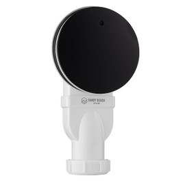 Sandy Beach Slimline Black Shower Waste Trap, Black Shower Tray Waste Trap, Shower Trap, Shower Waste Black, Shower Tray Trap, Black Shower Waste 90mm Diameter 48mm Depth