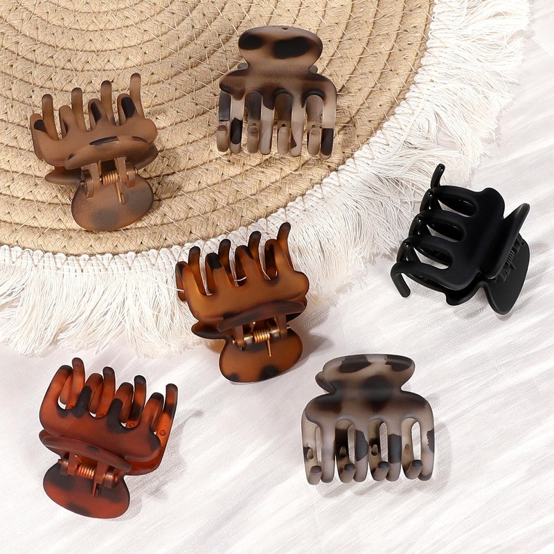 USDNICE Small Matte Hair Claw Clips for Thin Hair, 6