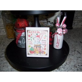 Decor Santa's Sweet Shoppe sign Christmas Farmhouse tray Holiday Kitchen decor