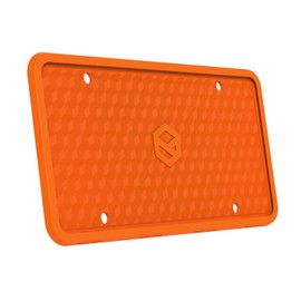 Rightcar Solutions Silicone License Plate Frames | The Original Premium Grade Silicone Car Plate Frame | Rust Proof, Rattle Proof, Weather Proof License Plate Holder (Orange)