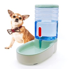 kathson Gravity Dog Water Dispenser Automatic Cat Drinking Water Station 1 Gallon Large Capacity Puppy Water Bowl for Small and Medium Dogs Cats Green