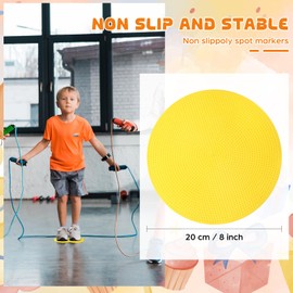 wlilupah 6 Pcs Poly Spots Markers 8 Inch Floor Spot Markers Dots for Gym Marker Poly Sports Training for Gym Floor Soccer Basketball Speed Agility Training Field Marking Equipment (Yellow)