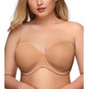 Exclare Women's Plus Size Full Coverage Underwire Strapless Bra Multiway