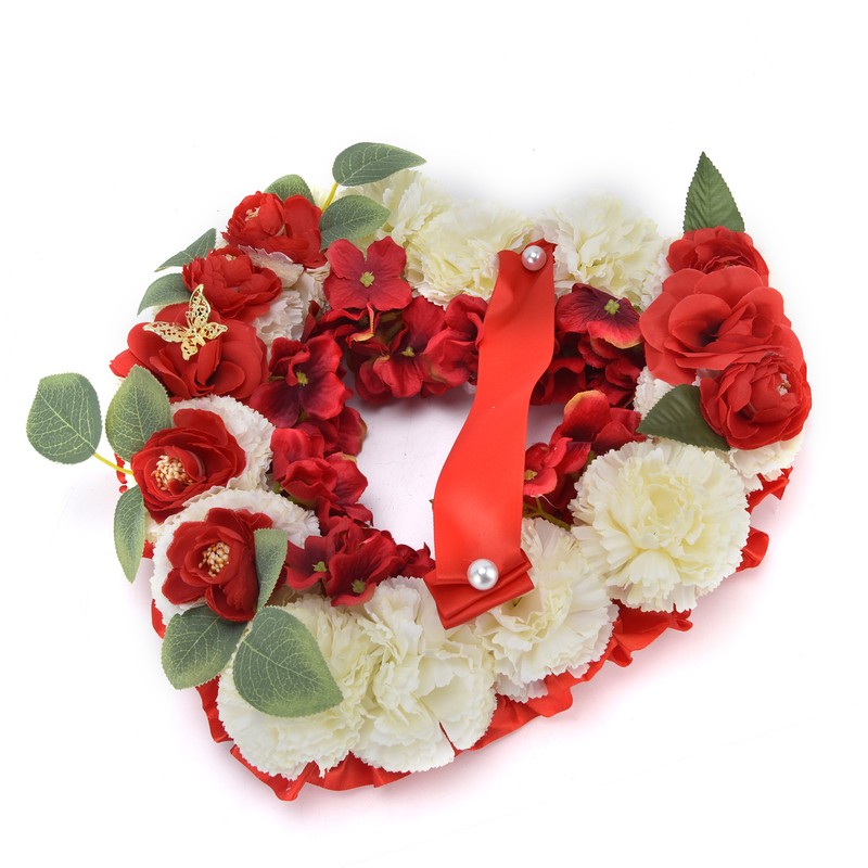Artificial Heart Shaped Wreaths Wedding Wreaths Fake Flowers Decoration for