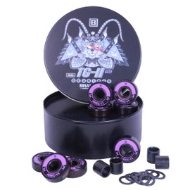 BRAVORD TG11PRO Skateboard Bearings, Black Ceramic Ball Bearings with Washers and Spacers (Pack of 8)