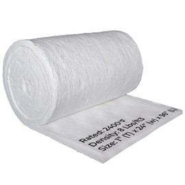 Ceramic Fiber Insulation Blanket - 8# 2400F, 1” x 24” x 96” Ceramic Blanket, High Temp Insulation Baffles for Wood Stove Furnace Chimney Forge Kiln Boiler Fireplace Pizza Oven Dishwasher, and More