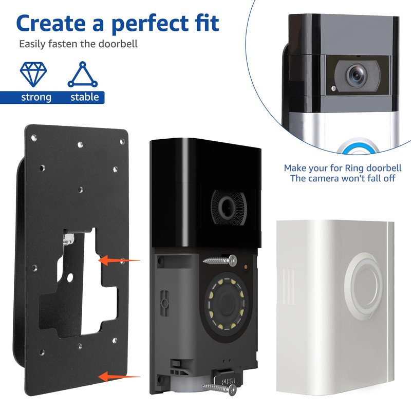 Video Doorbell Door Mount Sturdy Doorbell Bracket Good Stability Bracket
