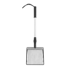 Extendable Cat Litter Scoop Lightweight Versatile Fine Screen Long Handle Metal Chicken Coop Poop Scooper Model A 2 Section Handle