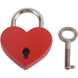 Red Heart Shape Mini Padlock, Key Lock with Key, Suitable for Luggage Diary Book Storage Jewelry Box Travel Bags Valentine Gift Luggage Locks