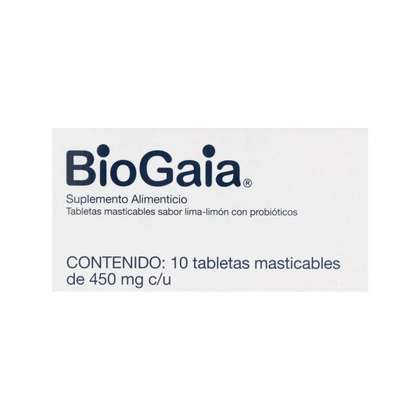 Biogaia Probióticos Suplemento Aimenticio Con 10 Tabletas Masticables Sabor Lima-Limón