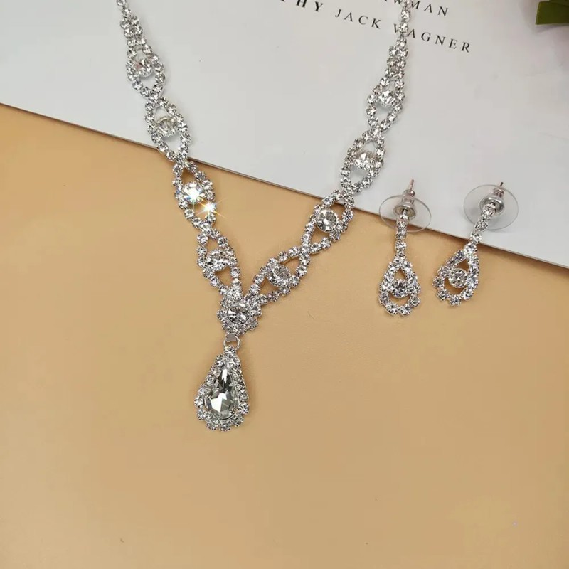 Aokun Kit Boda Sets De Joyeria Cristal Deco Mujer Collararete