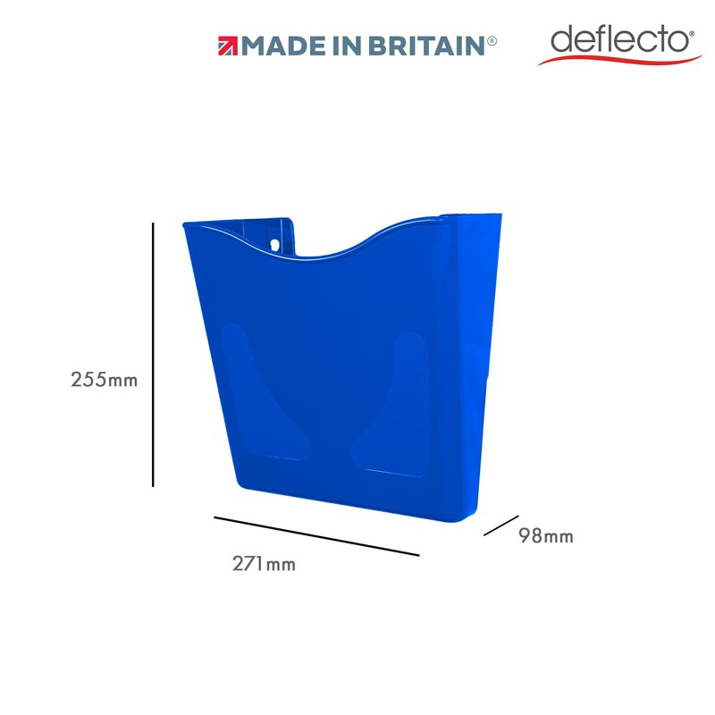 Deflecto 6 Pack Blue Portrait A4 Wall Mounted Document Holder