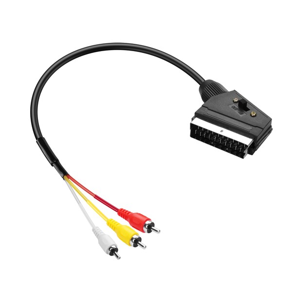 PNGKNYOCN Scart to 3 RCA Adapter Cable, Switchable In Out