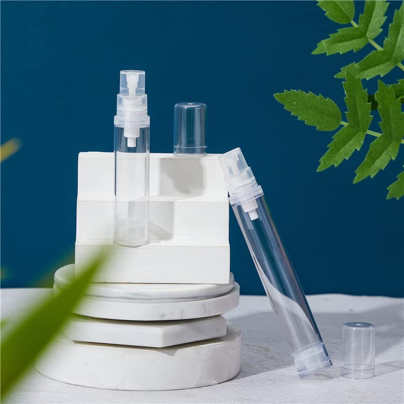 12 Jars 10ml Clear Airless Pump Bottle Cream Lotion Vacuum