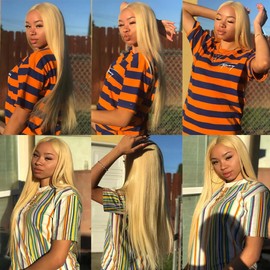 Freiuoke Blonde Bundles Human Hair 613 Straight Bundle 20 20 20 Inch Blonde Loose Wave 3 Bundles Brazilian Unprocessed Remy Hair Extensions